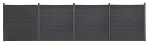 vidaXL Juego de Paneles de Valla, Barreras de Privacidad, Bordes de Valla de Listones, Cercas Cercados para Jardín, WPC Gris 699x186 cm