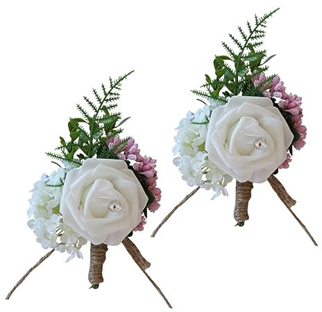 TOPPERFUN 2stücke Künstliche Rosenbrosche Teiliges Für Hochzeiten Und Feierlichkeiten Elegante Ansteckblume Mit Strassverschluss Für Trauzeugen Und Formelle Anlässe