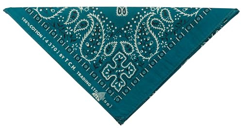 fashionchimp Bandana av 100 % bomull, premiumkvalitet, Nicki-halsduk för kvinnor och män, 50 x 50 cm, bensin, One size