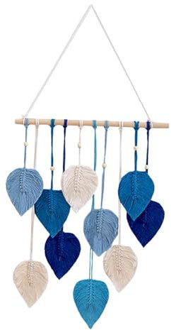 XLWLLNJ Tenture Murale en Macramé Artisanale, Décoration Bohème pour La Maison, Bleu