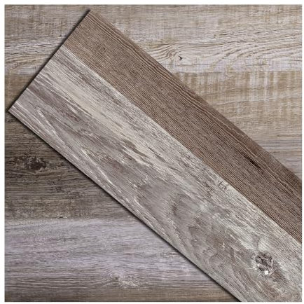 GreenFullHouse Suelo laminado autoadhesivo efecto madera Baldosas de vinilo para cocina, salón, baño 2,0 mm (2,51 m², Bloque de roble)