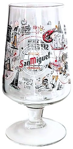 Roxley San Miguel - Vaso de pinta de cerveza con diseño de hombre de cerveza, tamaño grande, 56 cl, fabricado en Reino Unido