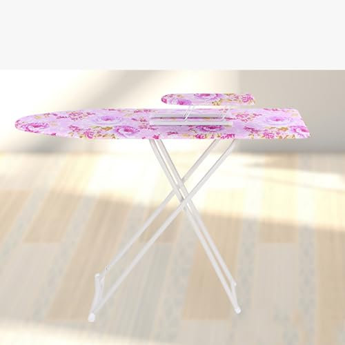 loyliawa Ironing Board, Ironing Board Full Size, Height Adjustable Sturdy Iron Stand, Heavy Duty Compact Iron Board with Iron Rest, Tabletop Ironing Board for Home Laundry Room or Dorm Use Purple