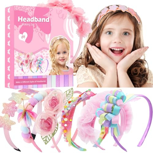Sumtoco Haarschmuck Mädchen, Haarreifen, Bastelset, Mädchenhaarreifen selber Machen, Weihnachten Geschenke, Bastelset Geschenke