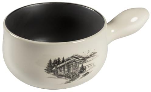 KUHN RIKON Caquelon Chalet 17 cm Keramik Käsefondue Topf, 1,6 Liter, für 2-3 Personen