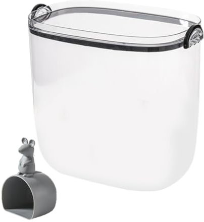 LOVIVER Rice Storage Bin Rice Dispenser Transparent Multipurpose Keeping Box Cereal Container for Kitchen Countertop Beans Sugar Nuts, Black, 10kg