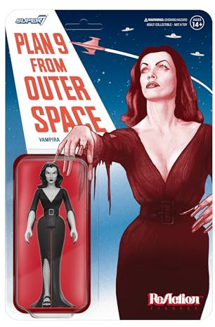 Super7 Vampira Plan 9 from Outer Space Grayscale - 3.75 Vampira Action Figure Classic Horror Movie Collectibles and Retro Toys
