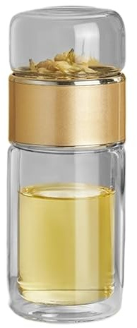 Tee Ei Flasche - 280/350/420 Ml Doppelschichtige Isolierte Teeflasche Mit Sieb | Teeflasche Aus Glas Mit Sieb | Tee Und Wasser Trenn Teeflasche | Reisebecher Für Heißen/kalten Tee, Für Zuhause, Reisen