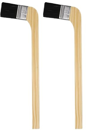 HARFINGTON Paint Brush 2Pcs 1.5 Brush Width Reusable Variety Angled Bend Brushes Radiator Paint for All Latex Oil Painting Furniture Walls Treatment, Black