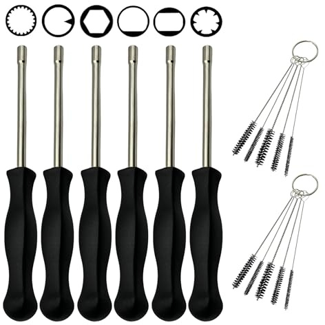 YGQ 6 Pcs Carburetor Adjustment Tool kit 21 Teeth Spline 530035560 + Pac Man 308535003 + Single D 308535001 + Hexagon 59108902307 + 7 Teeth Splined + Double D carb Adjusting for Ryobi Husqvarna