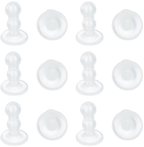 Beebeecraft 200 Pieza de Tuercas de Plástico TPE para Pendientes Impenetrables Suaves Grandes Y Largas para Todo Tipo de Pendientes (Doble Bola)