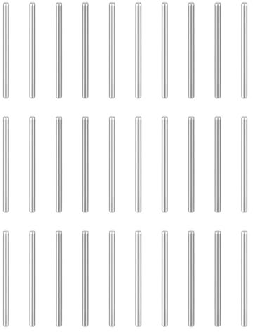 sourcing map 50pcs Dowel Pins M2(2mm) x 30mm 304 Stainless Steel Cylindrical Shelf Support Peg Pin Rod Fasten Elements for Metal Devices Wood Furniture DIY Installation, Silver