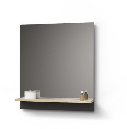Livinity Badspiegel Timavo, Anthrazit, 60 x 67 cm | mit Regal