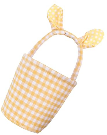Beimus Cesta de almacenamiento decorativa de tela a rayas con asas para huevos, caza, golosinas, hogar