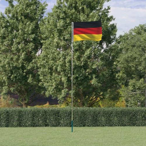 Bandiera della Germania e palo 5,55 m in alluminioHome & Garden Decor Bandiere & Windsocks