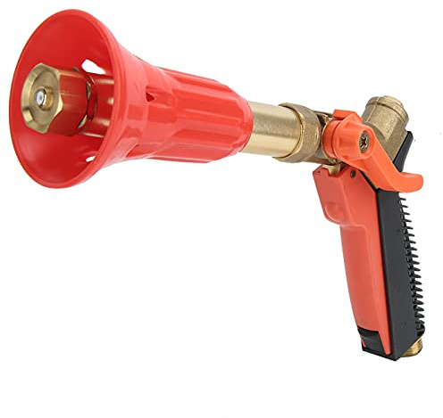 lyrlody Hochdruckschlauchsprühgartenspray-Kopf mit Kupferkeramikdüse 2-in-1-Zerstäubung und Wassersäule Ergonomischer Nicht-Rutsch-Griff für Landwirtschaftliche Bewässerung G1/4in G1/2in 10 M