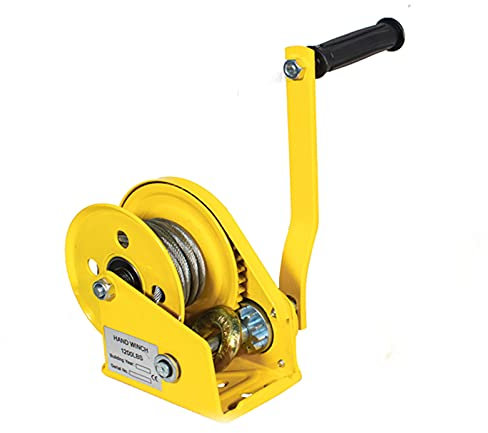Verricello manuale con freno per rimorchio per barche, argano a manovella per impieghi gravosi da 1200 libbre con gancio in acciaio, argani di traino resistenti alla corrosione per mangiatoia per ce