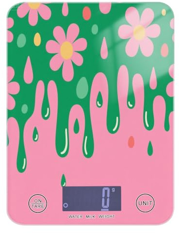 Bilancia da cucina per alimenti, facile da pulire, 5 kg/5 g, per arte asetica, colorata, piccola bilancia digitale con 4 unità per cucinare espresso (batterie non incluse) pesa para alimentos