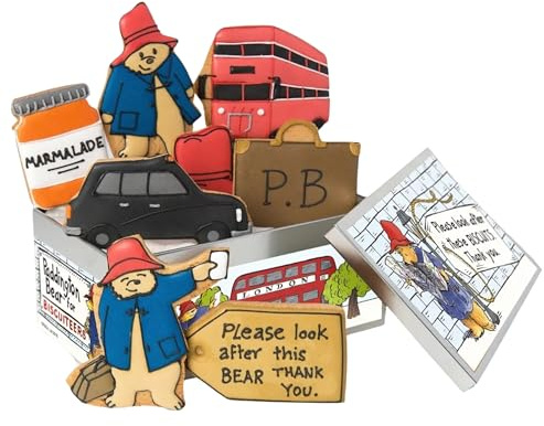 Biscuiteers Paddington Bear Biscuit Tin | Vanilla Handcrafted Biscuits Inspired by Peggy Fortnum Illustrations; Keepsake Tin Gift Set for All Ages