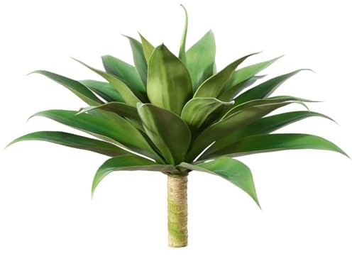 SMELEYOU Agave Plant Artificial 27 Inch Realistic Outdoor Plants UV Resistant Artificial Succulents for Home Office Housewarming
