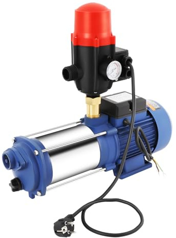 2850rpm 2500w Zentrifugal Kreiselpumpe mit Druckschalter, max Förderhöhe: 100m und max Durchflussmenge: 4 Kubikmeter/h, Garten Wasserpumpe für Hauswasserwerke, Haus