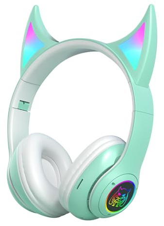 Écouteurs sans fil supra-auraux : casque sans fil pour joueurs, lumières de respiration RVB, écouteurs supra-auraux, écouteurs pour étudiants, utilisation pour jeux, studio, musique