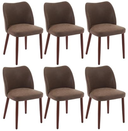 Aptliton Modern Dining Chairs Set of 2/4/6, Upholstered Dining Room Chairs with Soft Cushion Seat & Sturdy Wood Legs & Wing Backrest, Wooden Dining Room Chairs for Dining Room Living Room