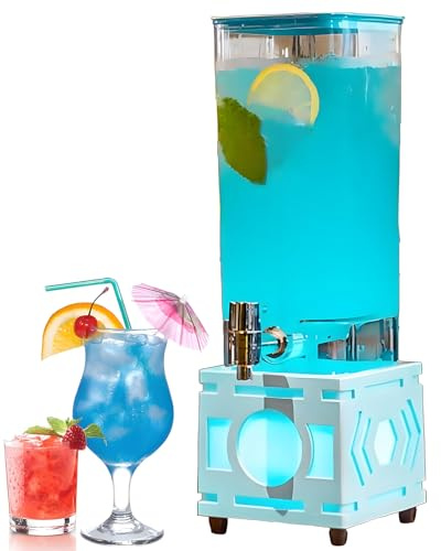 Dispensador de cerveza de 3 litros, dispensador de bebidas con grifo, dispensador de bebidas de mesa LED para fiestas, bar en casa, barbacoa, discoteca, restaurante