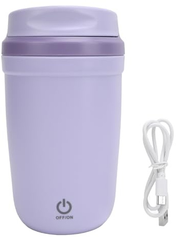 Tazza da caffè auto-mescolante, tazza auto-miscelante ricaricabile tramite USB con rotore magnetico, tazza auto-miscelante in acciaio inox da 350 ml impermeabile IP6 per caffè, (Viola)