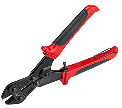 Jetech Mini Bolt Cutter, Multi-Functional Portable Compound Cutting Action Cutter with Heat-Treated Cr-V Alloy Steel Blades, Ergonomic Plastic Grip Handle for Bolts (8 Inch)