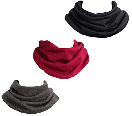 UK_Stone Herren 90% Maulbeerseide 10% Kaschmir Doppelschicht Schlauchschal Halstuch Unifarben Loop Abnehmbar Faux Kragen Valentinstagsgeschenk