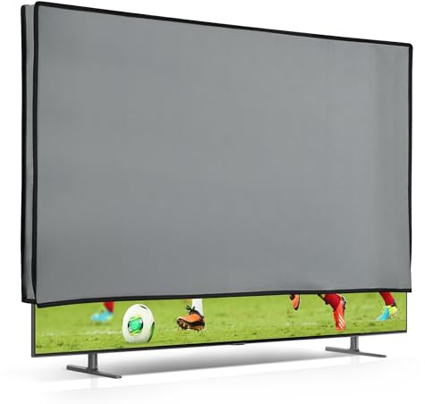kwmobile Housse écran TV compatible avec 65 TV - Protection d'écran télévision - gris clair