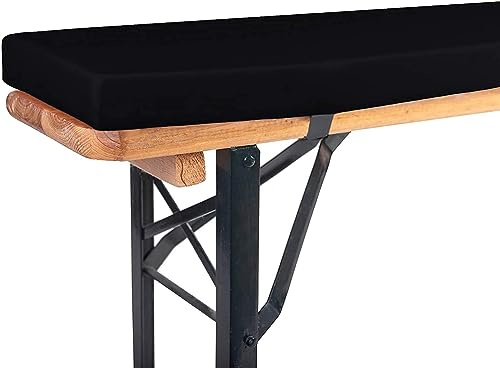 TexDeko® Bierbankauflage 220x25x4cm XL Schwarz wasserabweisend | Sitzpolster für Bierzeltgarnitur, Bezug mit Reißverschluss waschbar, 4cm XL Bierbankpolster, zum selber aufziehen