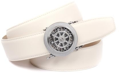 Anthoni Crown Damen Ledergürtel Gürtel, weiß, 95
