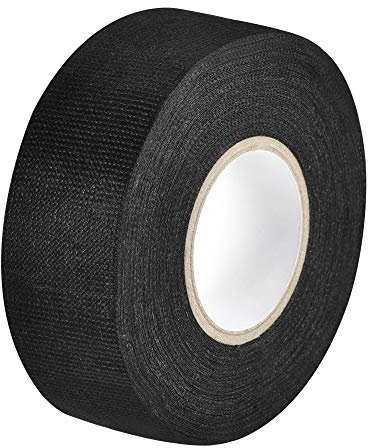 sourcing map Tissu Adhésif Bande Tissu Fil Harnais Métiers à Tisser Seul Côté 30mm x 15m Noir