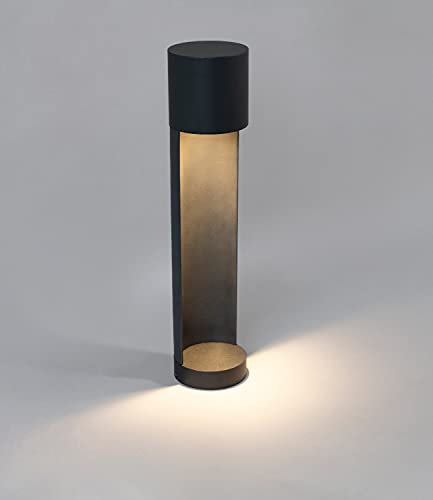 DAWALIGHT Baliza LED Exterior Jardín 5W - Farolas Poste Luz Moderna 2700K Blanco Cálido IP65 Impermeable para Caminos Patio | Aluminio Negro