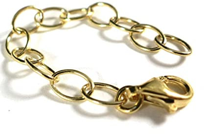 Extensión de cadena oro plata 925 | Longitud 6,5 cm con mosquetón chapado en oro | cadena de extensión ajustable individualmente | extensión perfecta para cadena, pulsera y tobillera