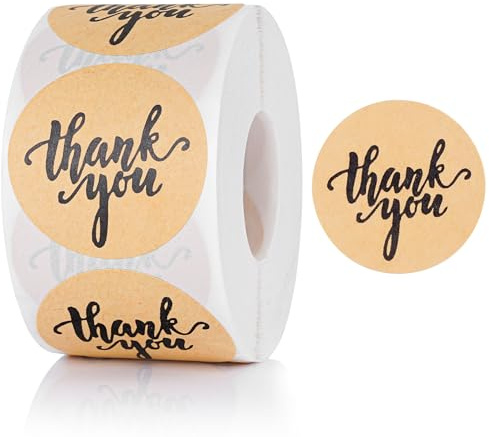 WOYAOBD 500Pcs Thank You Stickers for Packaging, 1.5 Inch Self-Adhesive Envelope Sticker for Small Business, Gifts, Weddings, Party, Boutiques, Label Stickers
