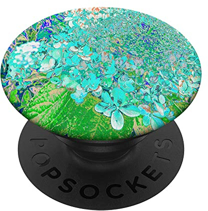 Elegant Aqua and Green Limelight Hydrangea Detail PopSockets Swappable PopGrip