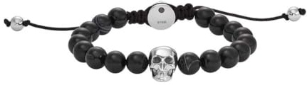 Diesel Armband För Män Pärlor, Längd: 180-195mm, Bredd: 8mm, Höjd: 14.5mm Svart Halvädelarmband, DX1381040, Obsidiansvart
