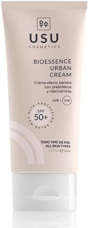 Crema Facial de Día - Bioessence Urban Cream - 50 ml - Efecto Barrera con Prebióticos y Niacinamida - SPF 50+ - Ideal para Todo Tipo de Pieles - USU Cosmetics