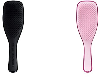Tangle Teezer - Wet Detangler Raspberry Rouge | Eine Haarbürste für nasses Haar mit flachem Griff & Wet Detangler Midnight Black, Eine Haarbürste für nasses Haar mit flachem Griff für idealen Halt