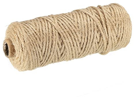 sourcing map Yute Cordel 3mm, 164 Pies Largo Marrón Cordel Cuerda para Artesanías, Regalo Envoltura, Embalaje, Jardinería, y Bodas Decoración