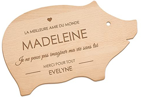 Maverton Planche à découper personnalisée, Plateau en bois, forme de cochon | Planche avec gravure pour elle, pour anniversaire, Accessoires cuisine pour femmes, Pour chef, porcinet