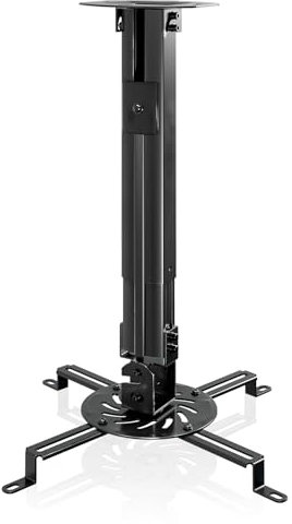PUTORSEN Supporto da soffitto per proiettore, universale, girevole, inclinabile, con asta di prolunga da 380~580 mm fino a 13,5 kg