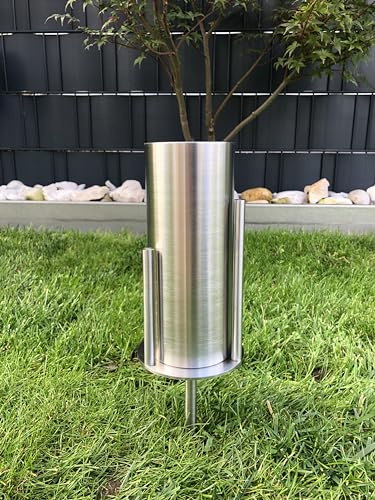 Grabvase Edelstahl Erdspieß-Gestell Grabschmuck modern