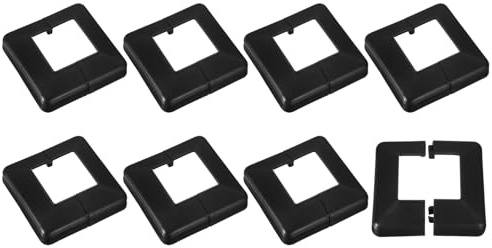 QUARKZMAN 8 Stück Pfostenverkleidung 60x60mm/2.4x2.4 120x120mm/4.7x4.7 | Pfostenbasisabdeckung, Kunststoff-Spalt-Stil, Für Zaun Treppengeländer Veranda, Gesamtgröße