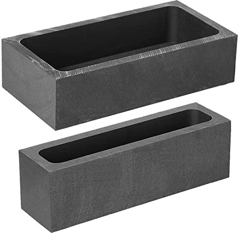 Booso 2 Stück 1 Kg 665 g Graphit Barren Form Tiegel Metall Guss Form Graphit Tiegel Form für Gold Schmelz Veredelung