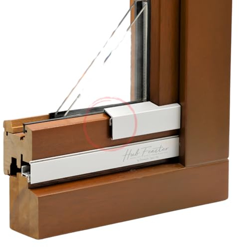 Flügelabdeckprofil L - Wetterschenkel für Holzfenster - Holz Alu Nachrüstset (Dunkelbronze G216, 80 cm)