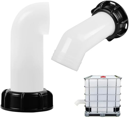 JDCMEI 2 Stück IBC Auslaufhahn, IBC Ablaufstutzen Zubehör, IBC Adapter Auslauftülle, S60x6 Grobgewinde IBC Auslaufstutzen, IBC Tote Tank Ablauf Abdeckung Düse für IBC Tank Regentonnen Wassertank